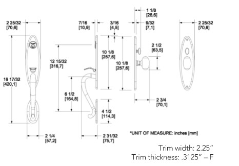 Baldwin 6573 Springfield Full Dummy Mortise Trim | Buy a 6573.FD